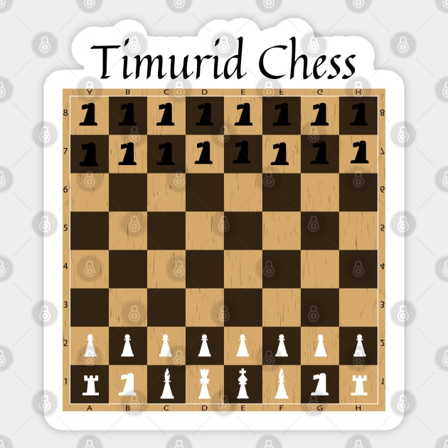 Timurid Chess Sticker by firstsapling@gmail.com